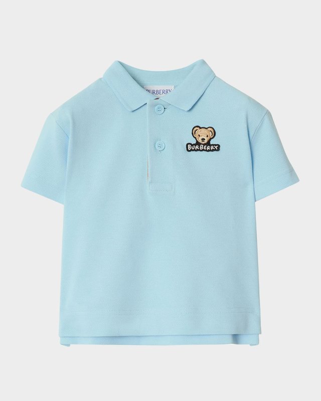 Boy's Johane Bear Check Short-Sleeve Polo Shirt, Size 6M-